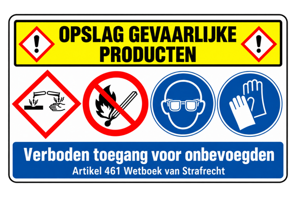 Opslag Gevaarlijke Producten – Veiligheidssticker | Waarschuwingsbord