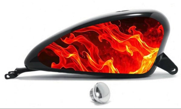 Set Motorcycle Fueltank Side Decals L&R True Flames