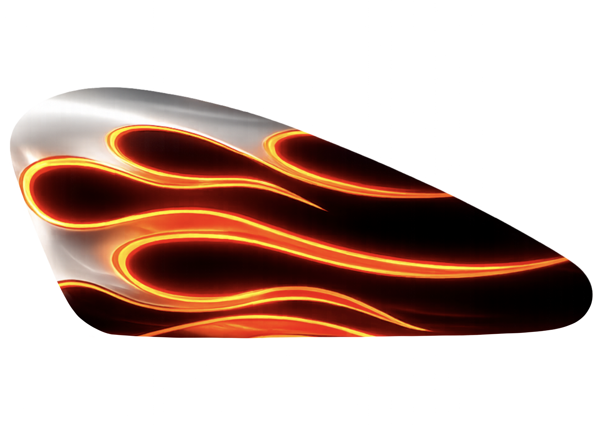 Motorcycle Side Decalset LHS/RHS Chrome Flames