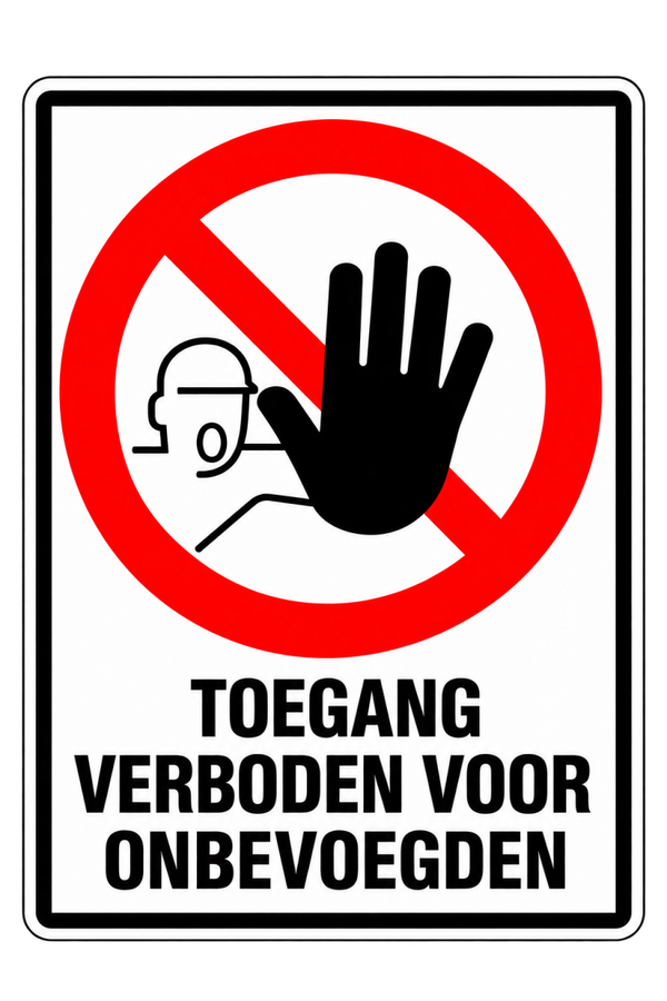 Toegang Verboden voor Onbevoegden Sticker – Verbodspictogram