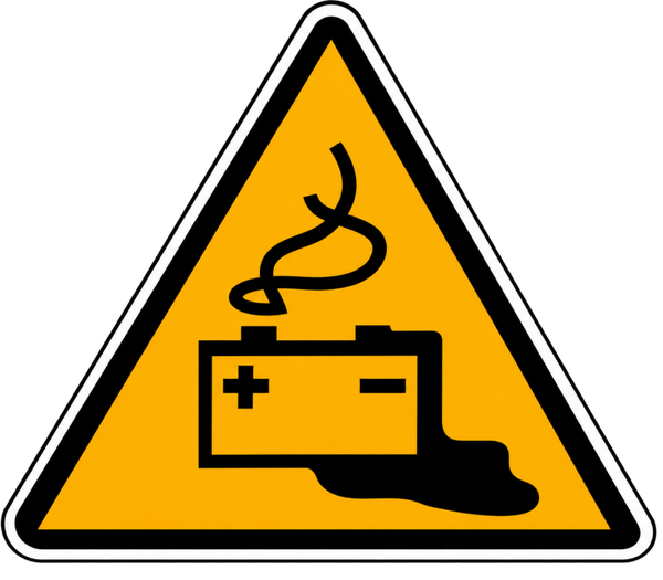 Accu en Bijtende Vloeistof - ISO 7010 W026