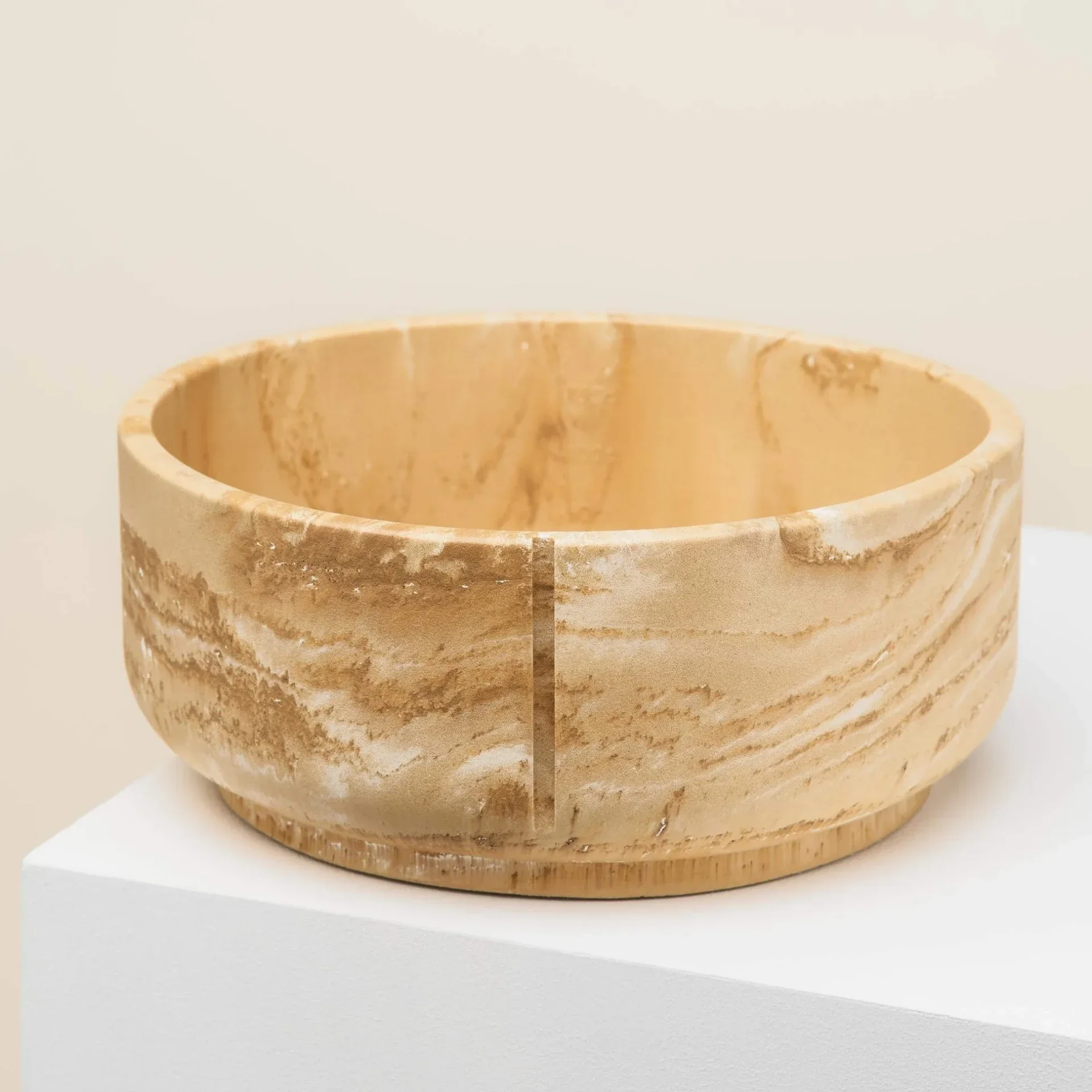 Klassieke Voerbak Hond - Large Camel Brown Marble - Pino Pets