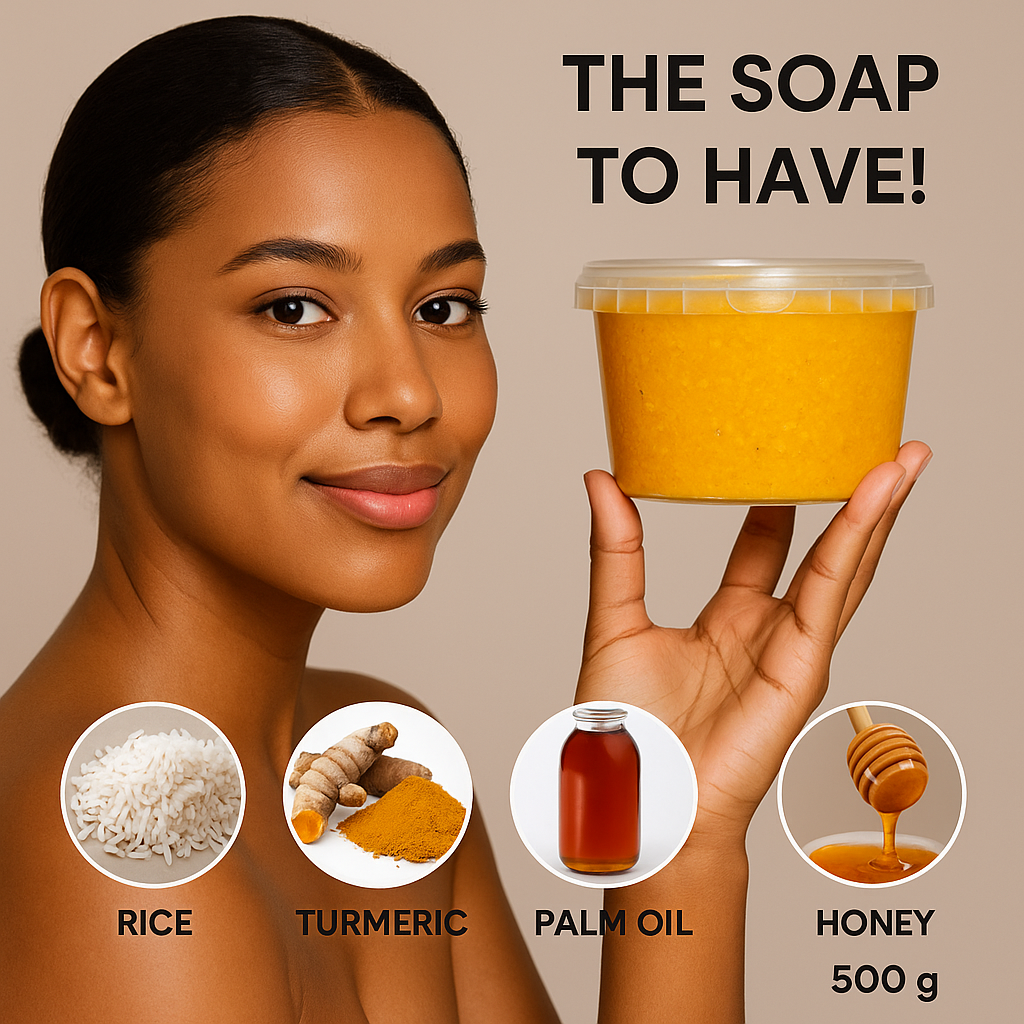 Savon Mou Eclaircissant au Curcuma & Riz Nature, Hydratant & Unifiant