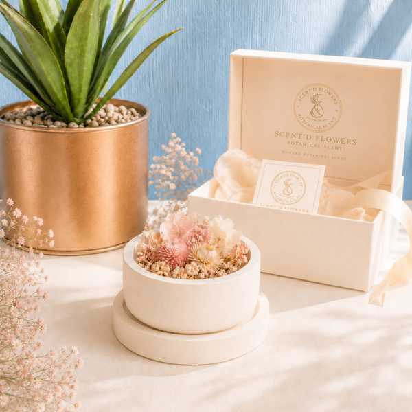 Small/Large Aroma Stone Platter  & Bowl & Scented Flower Set