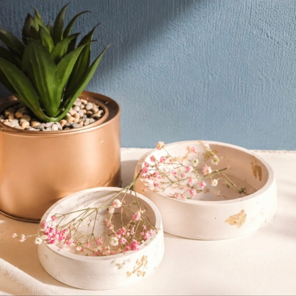 S/L Aroma Stone Bowl & Scented Flowers Set
