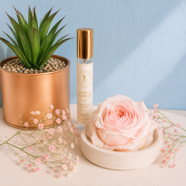 S/L Aroma Stone Bowl & Scented Flowers Gift Box