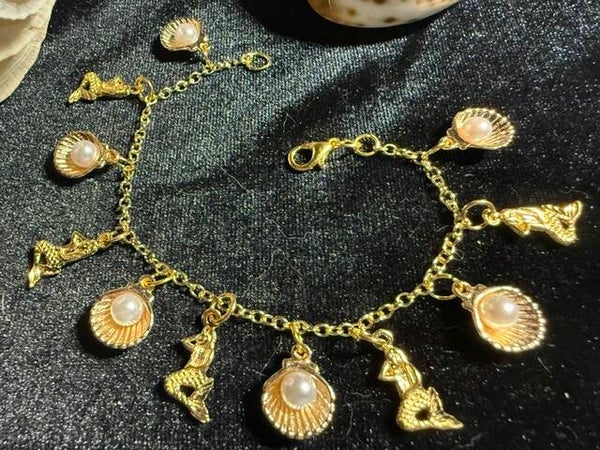 Golden Mermaid Charm Bracelet
