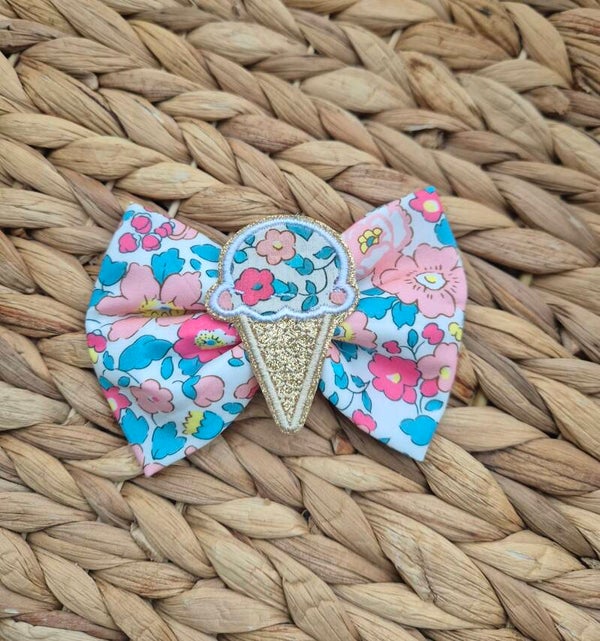 barrette applique et noeud liberty