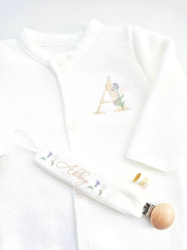 Attache tétine brodé