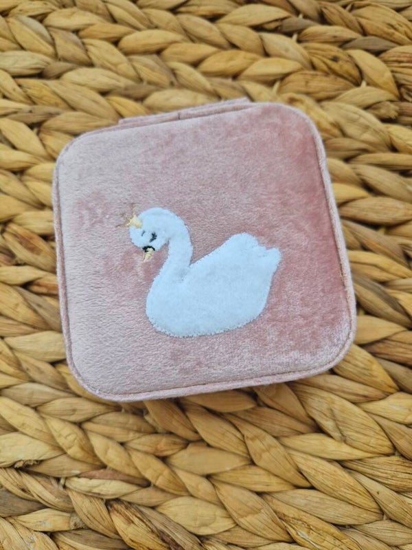 Boite à bijoux broderie cygne