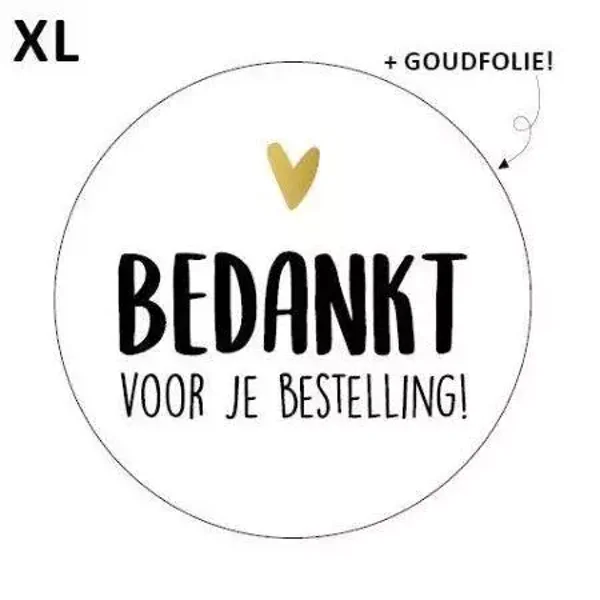 XL bedankt voor je bestelling wit stickers (5 stuks)