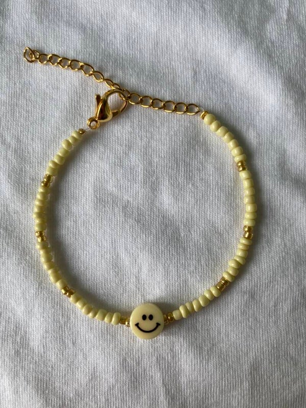 Smiley armbandje yellow