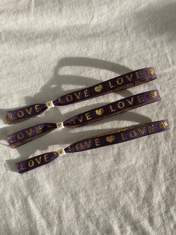 Love armbandje purple (per stuk)