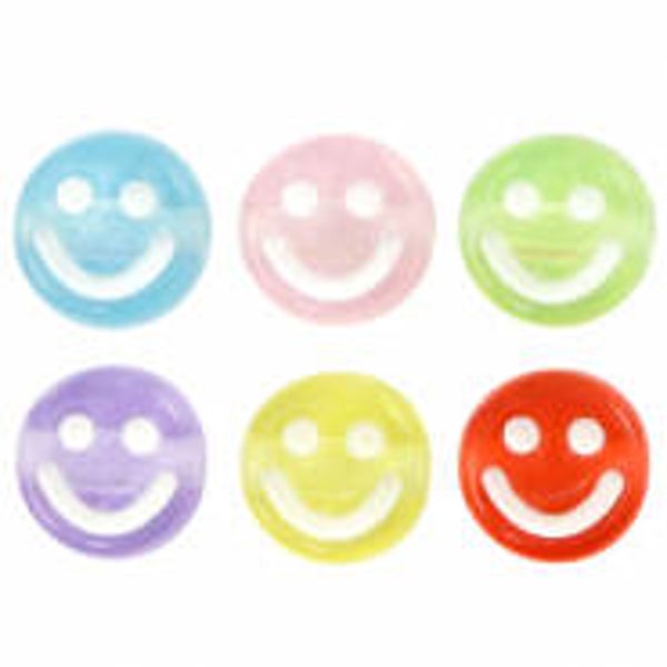Smiley multicolour/white (10 stuks)