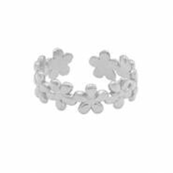 Flower ring silver