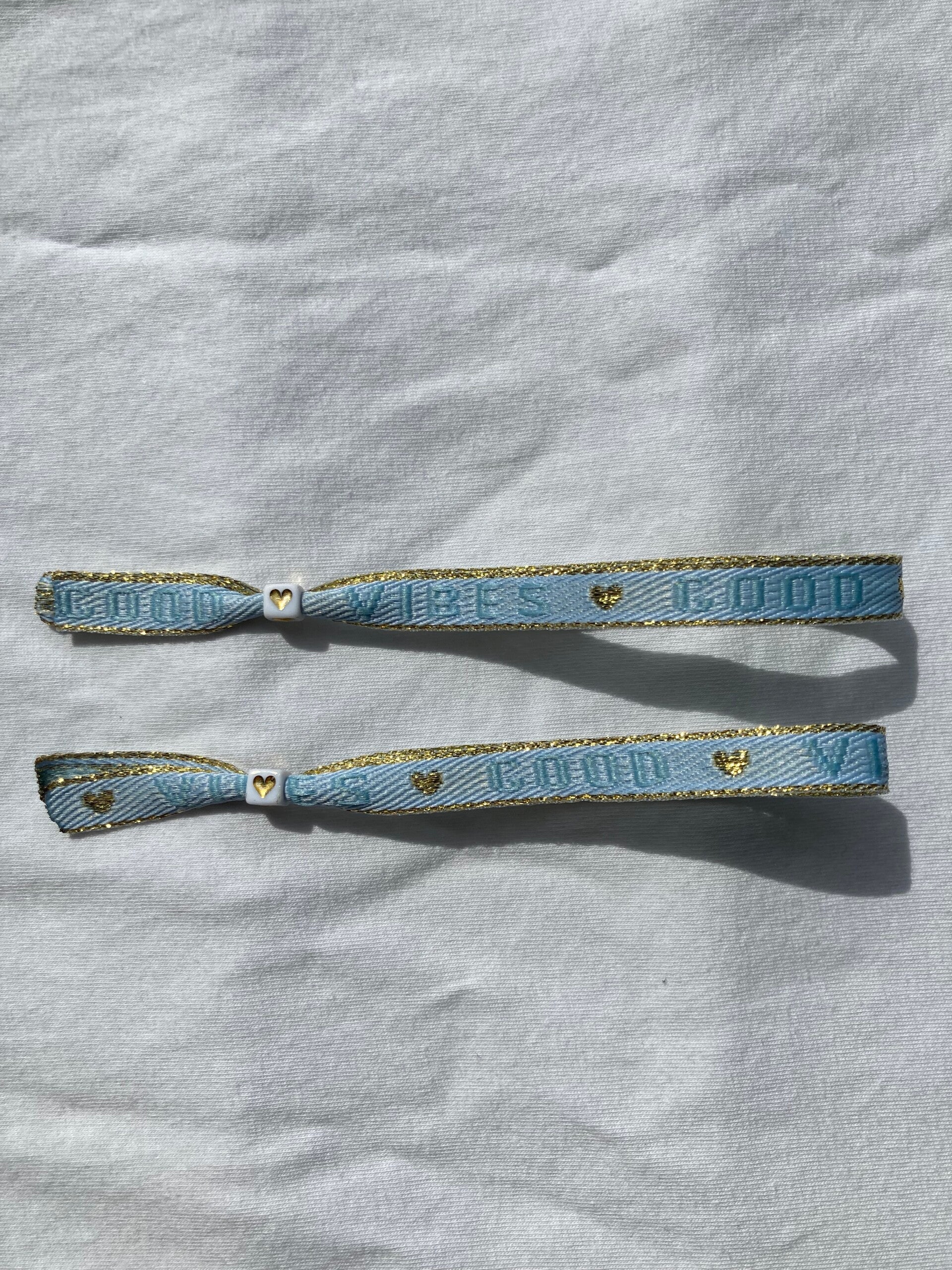 Good vibes lintarmbandje blue (per stuk)