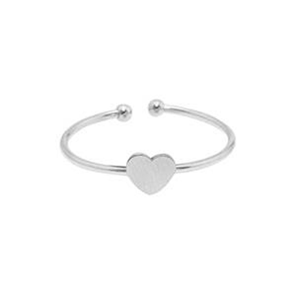One heart ring silver