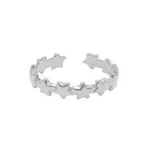 A lot of stars ring silver