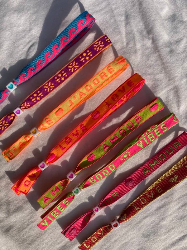 Neon lintarmbandjes (per stuk)