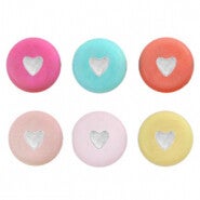 Hartjes multicolour/zilver (10 stuks)