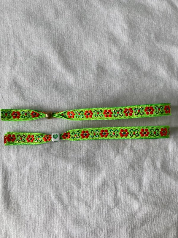 Flower bandje neon groen (per stuk)