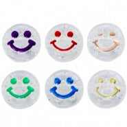 Smiley multicolour clear 3D (5 stuks)