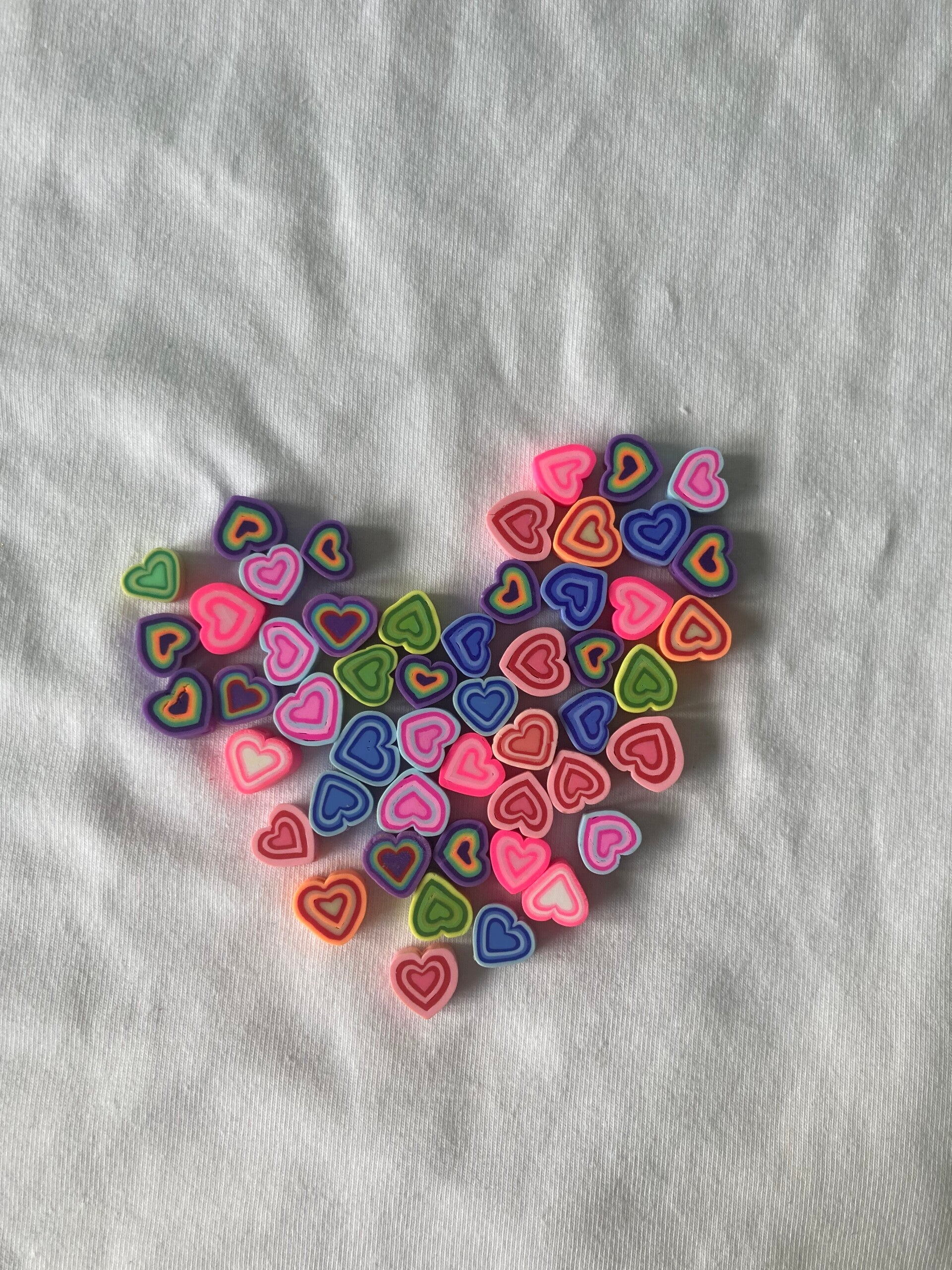 Heart multicolour mix polymeer (per stuk)