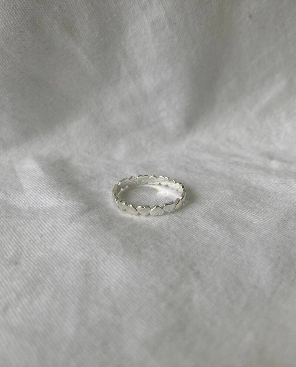 Hearts ring silver