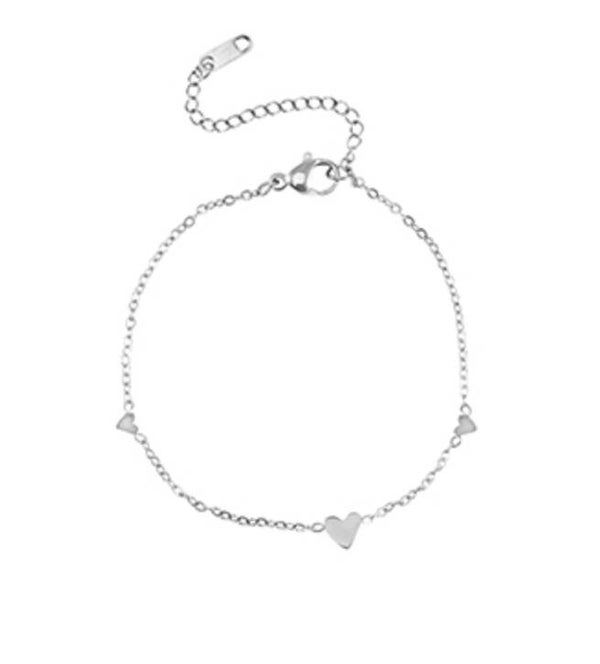 Lots of hearts bracelet silver