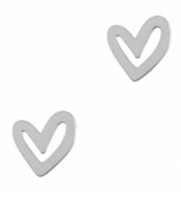 Heart bedel zilver (per stuk)