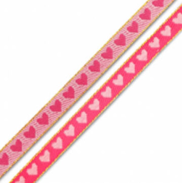 Hearts lint pink (per meter)