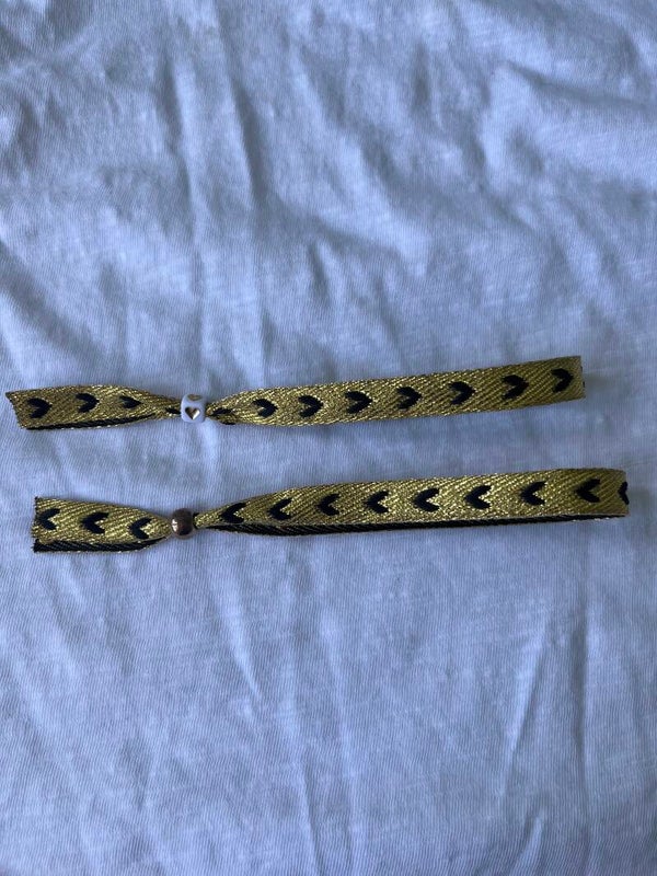 Gold heart lintarmbandje (per stuk)
