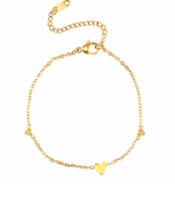 Lots of hearts bracelet gold