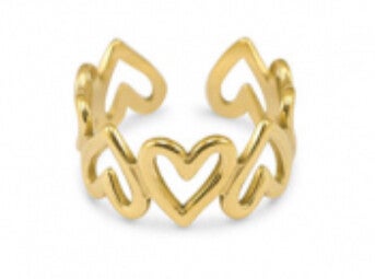 Hearts ring gold