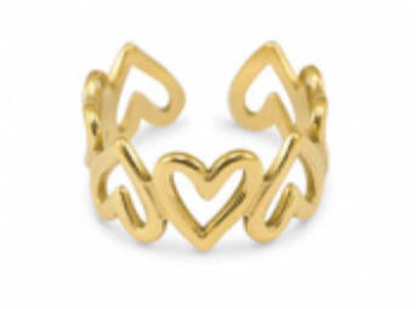 Hearts ring gold