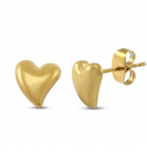 Hartjes oorbellen goud (per paar)
