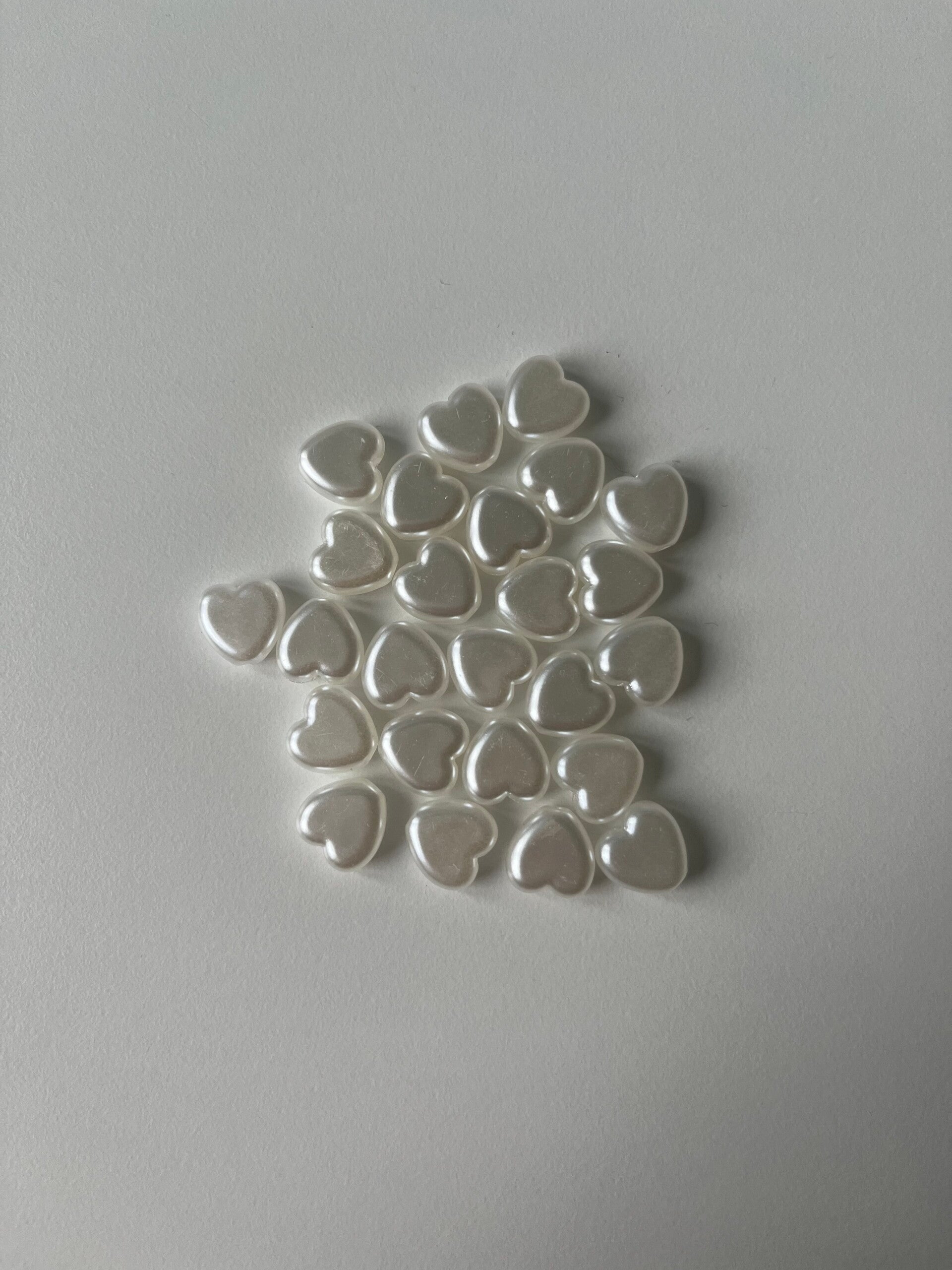 Hartjes parels licht (5 stuks)