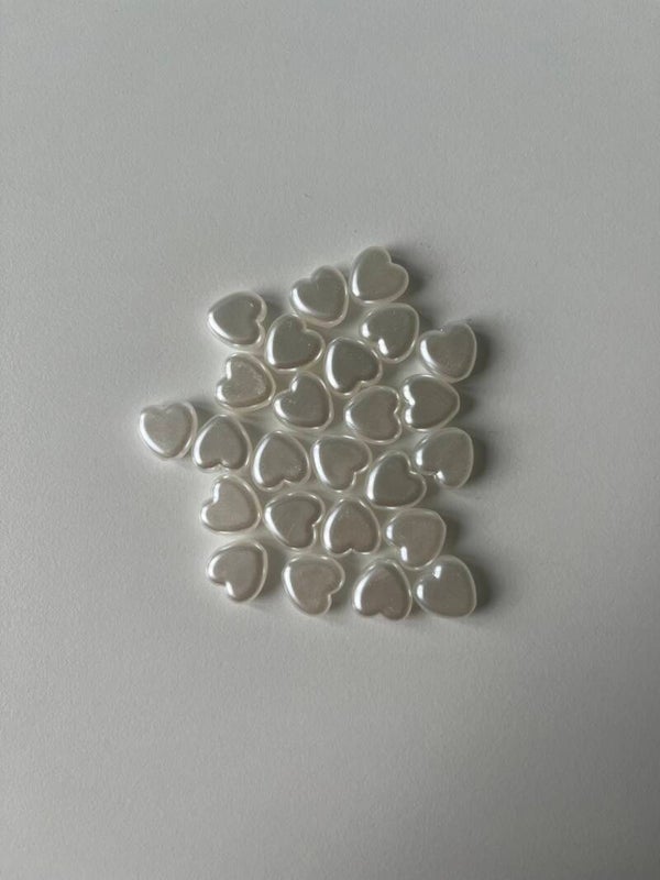 Hartjes parels licht (5 stuks)