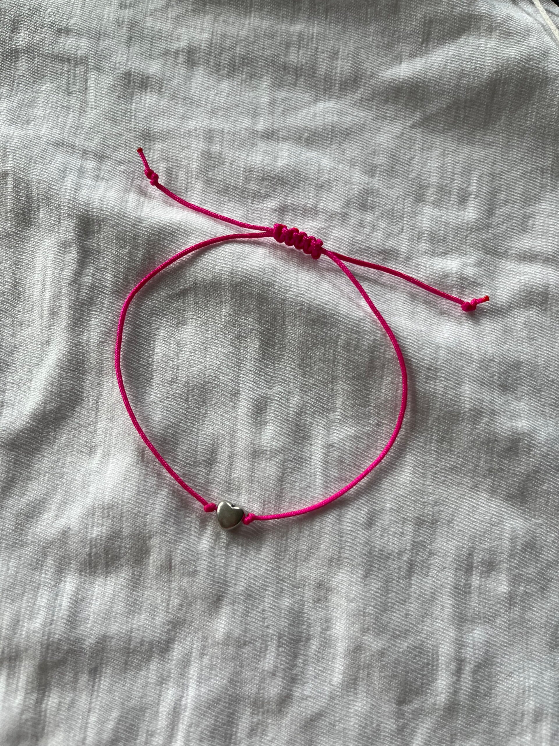 Pink silver armbandje