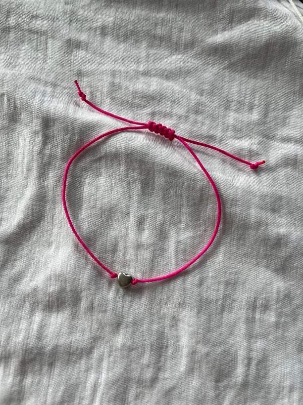 Pink silver armbandje