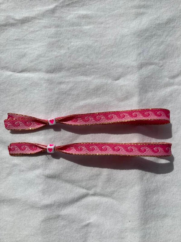Wave pink lintarmbandje (per stuk)
