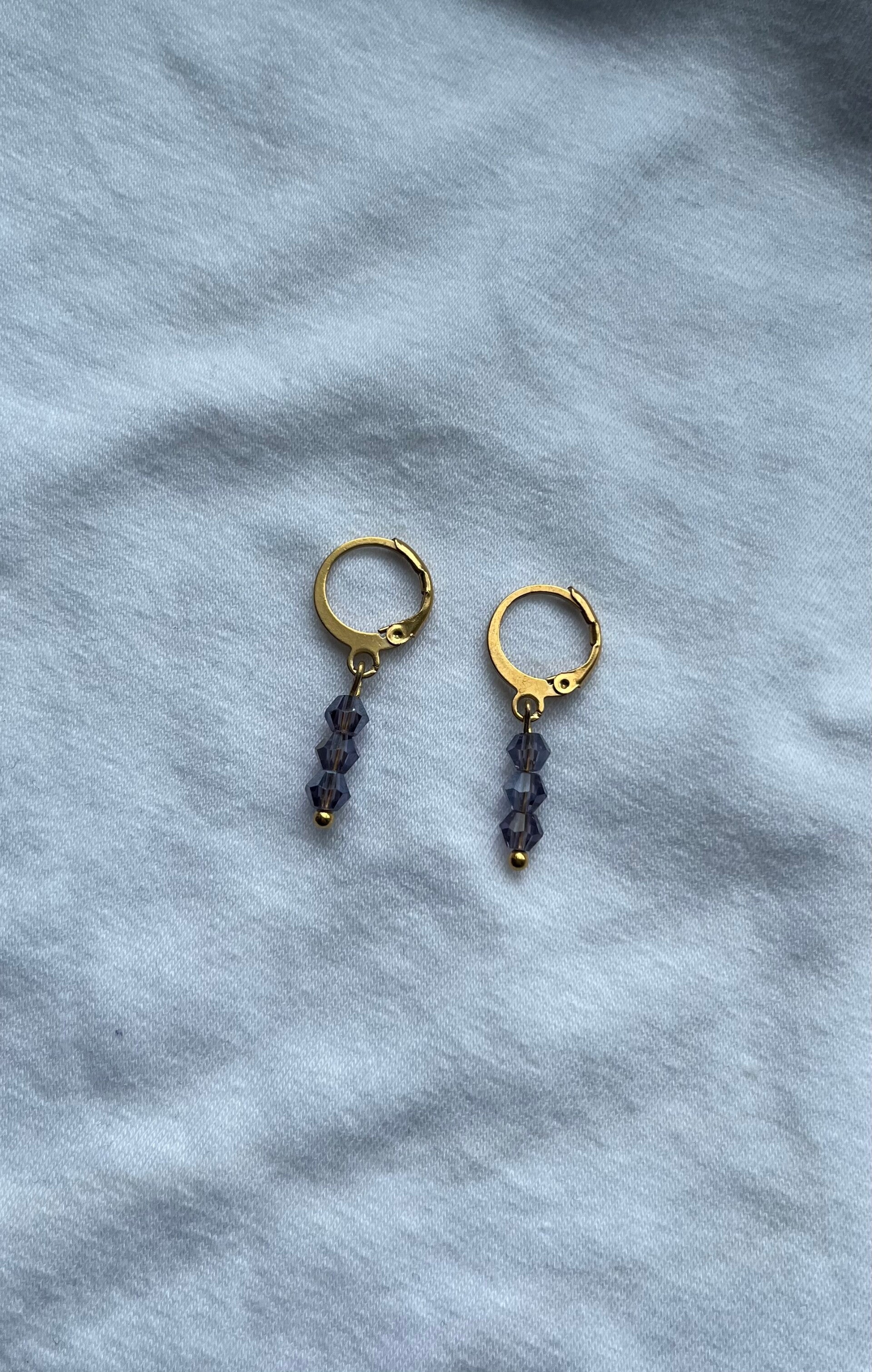 Purple sparkle earrings (per paar)