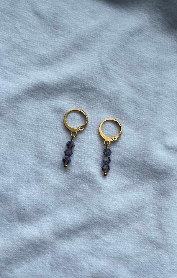 Purple sparkle earrings (per paar)
