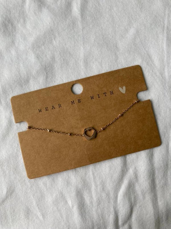 Rose gold hart armbandje