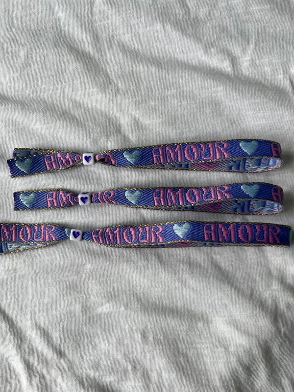 Amour lila lintarmbandje (per stuk)