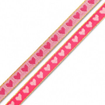 Hearts lint pink (per meter)