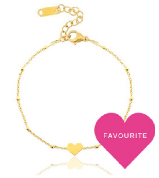 Armbandje hart gold rvs
