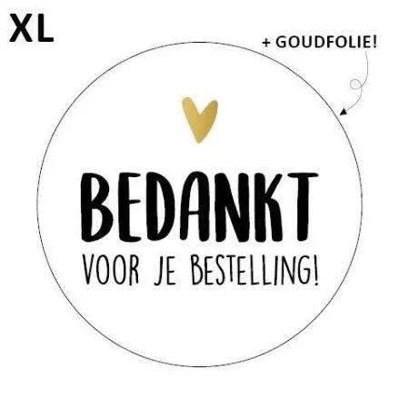 XL bedankt voor je bestelling wit stickers (5 stuks)