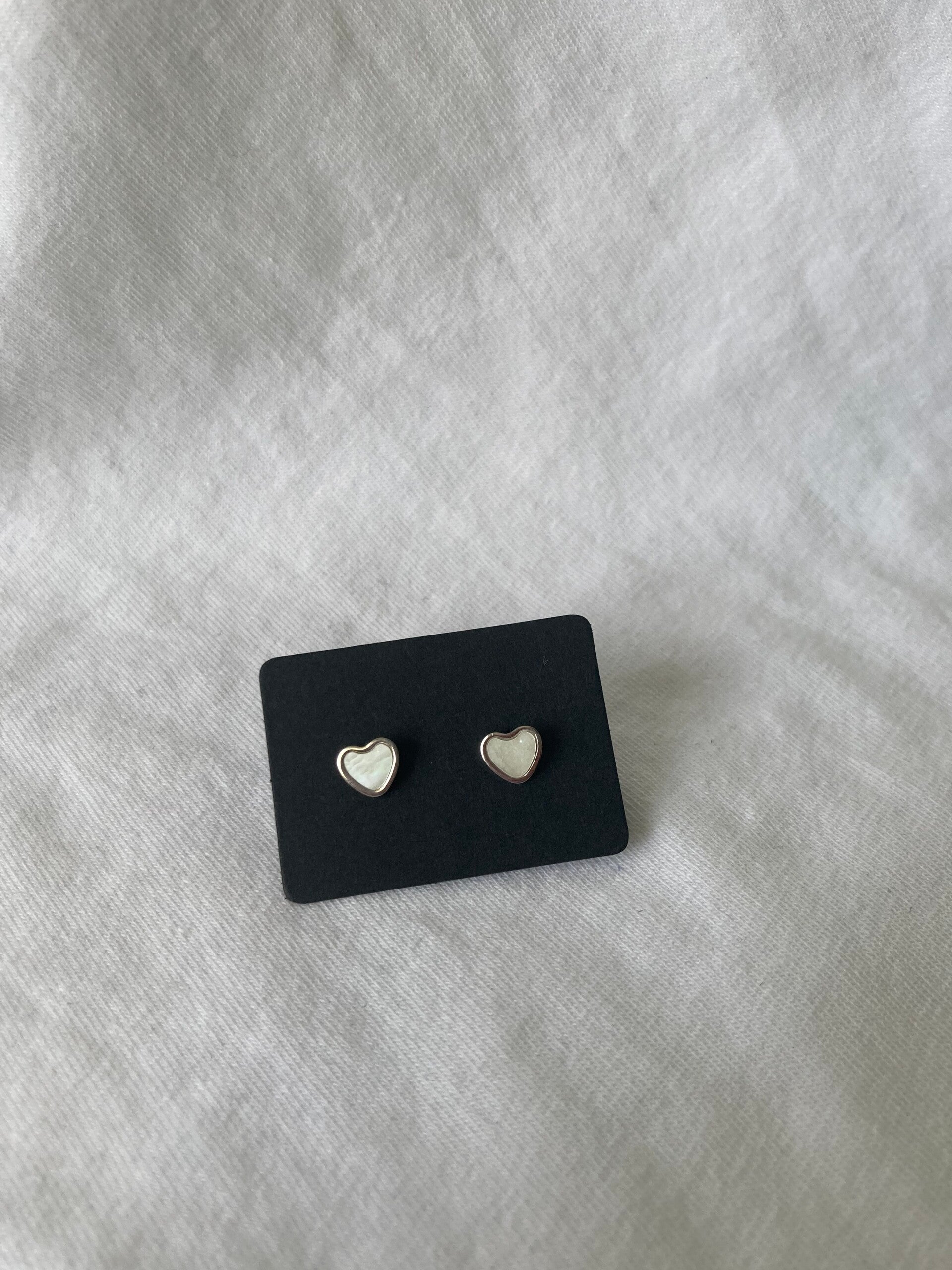 Hart oorknopjes zilver (per paar)