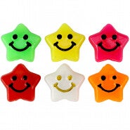 Ster multicolour smiley 3D (5 stuks)